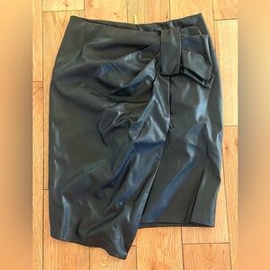 Faux leather asymmetrical skirt